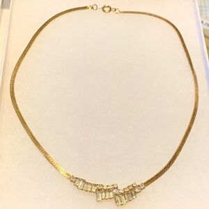 Vintage Costume Necklace With Rhinestones